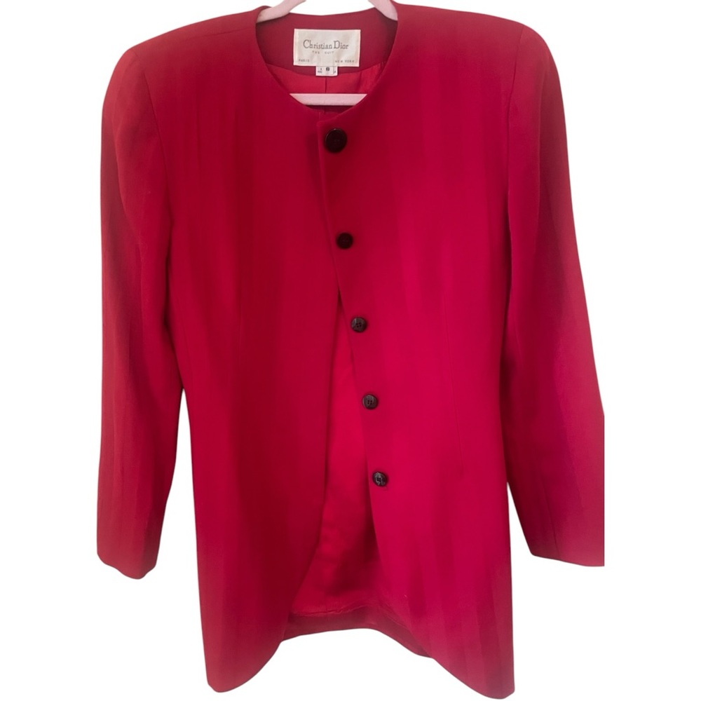 Dior Fuchsia Pink Round-Neck Blazer
